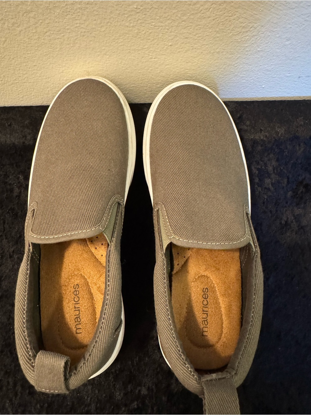Casual Women's Slip-On Sneakers in White and Taupe